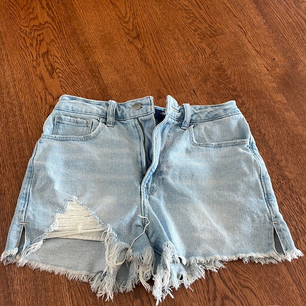 Hollister Light Wash Distressed Denim Jean Shorts
